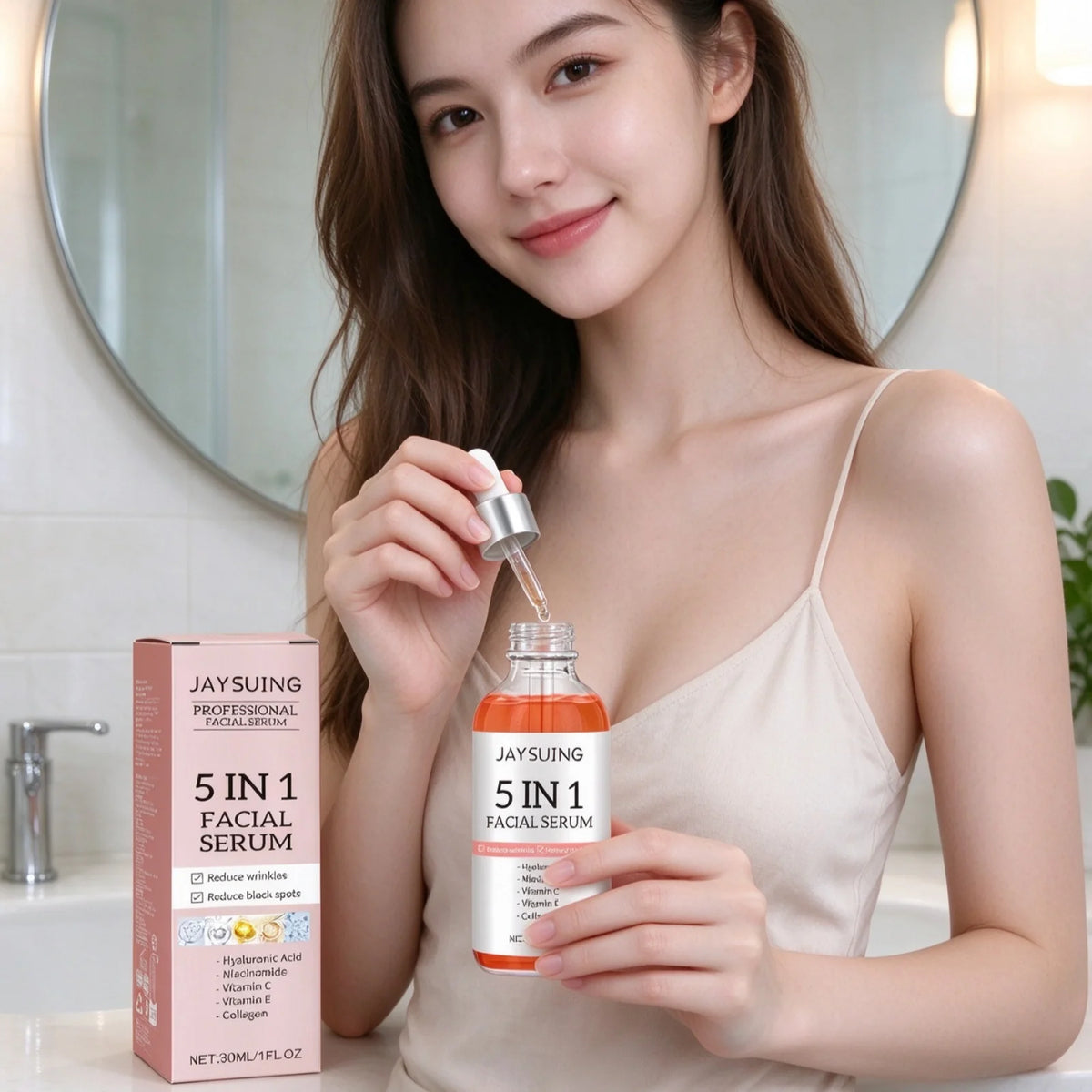 JAYSUING Facial Serum Deep Hydrating Skin Lifting Skin Improve Dullness Refining Pore Strengthen Barrier Anti Aging Face Serum