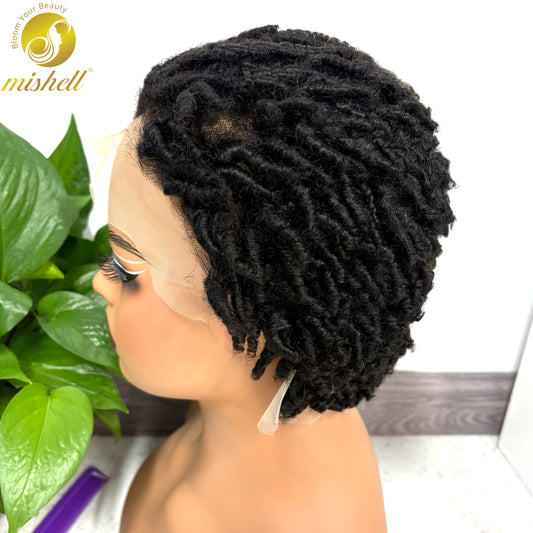 250% Short Screw Curly Wig Twist Dreadlock Human Hair Wigs 13x4 Transparent Lace Frontal Colored Afro Kinky Curly Wig For Women