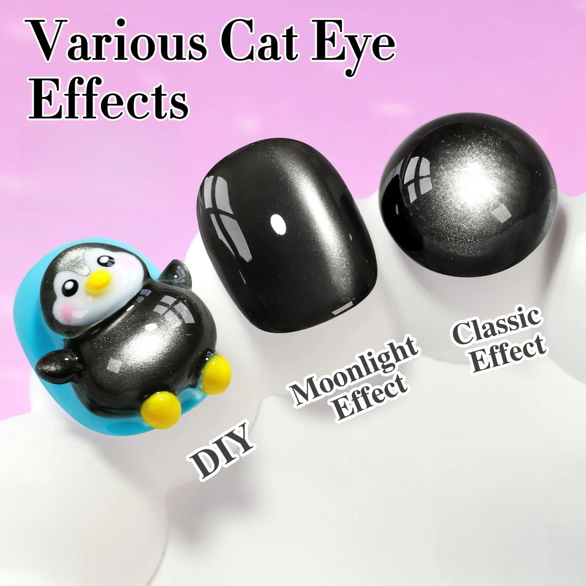 Elegant HL Reflective Cat Eye Gel Nail Polish Set A Magnetic Gel Polish That Delivers a Mesmerizing Cat Eye Effect, Easy So