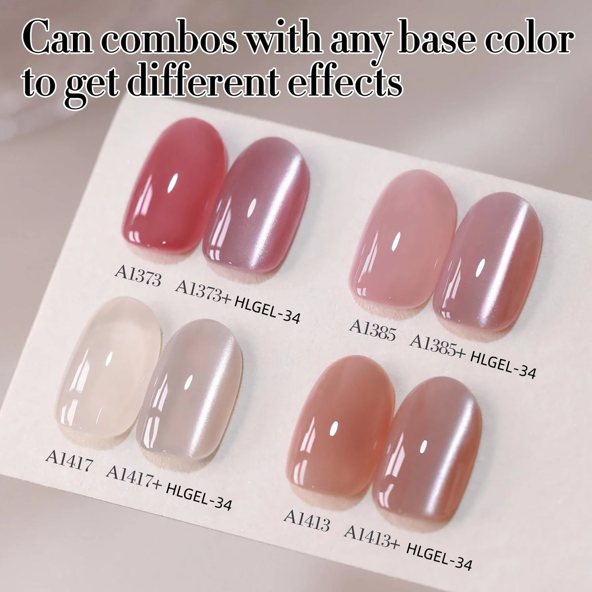 Elegant HL Reflective Cat Eye Gel Nail Polish Set A Magnetic Gel Polish That Delivers a Mesmerizing Cat Eye Effect, Easy So