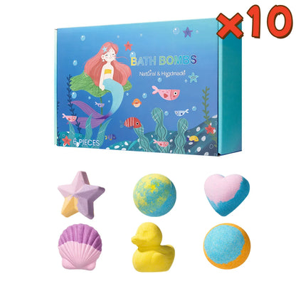 6pcs Bath Bubble Ball Kit Relaxing Spa Remove Dead Skin For Children Moisturizing Bath Bombs Accessories For Holiday Gift Set