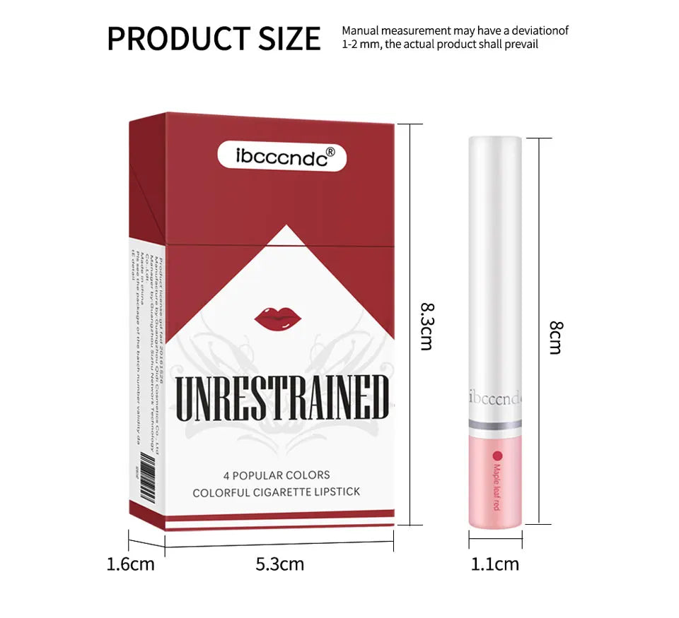 4 Pcs Cigarette Lipstick Set Matte Lip Gloss Long Lasting Waterproof Nude Lip Tint Lip Stick Tube Cosmetics Christmas Gift