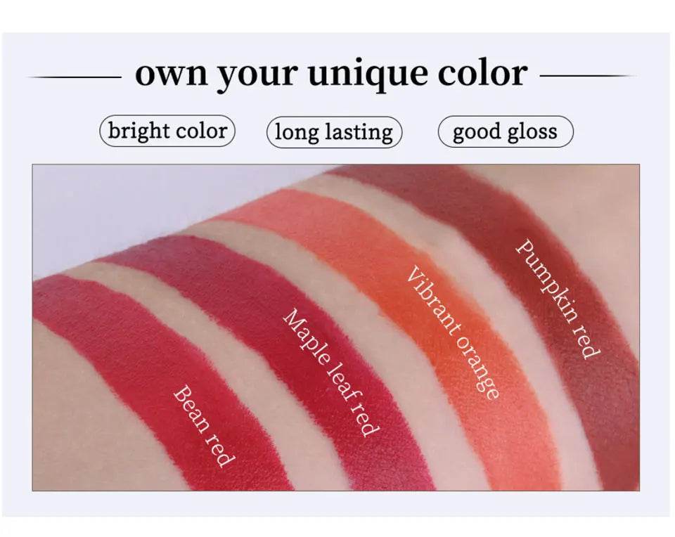 4 Pcs Cigarette Lipstick Set Matte Lip Gloss Long Lasting Waterproof Nude Lip Tint Lip Stick Tube Cosmetics Christmas Gift