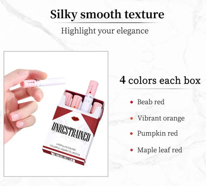 4 Pcs Cigarette Lipstick Set Matte Lip Gloss Long Lasting Waterproof Nude Lip Tint Lip Stick Tube Cosmetics Christmas Gift
