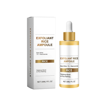 Rice Brightening Serum Light Non Sticky Refine Pores Conditioning Cuticle Boost Radiance Non Irritating Rice Exfoliating Ampoule