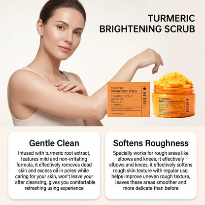 Vitamin E Turmeric Brightening Scrub Gentle Exfoliating Soft Moisturizing Smooth Glowing Restore Skin Hydration Body Treatment Skincare