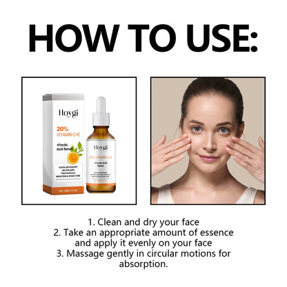 30ML Vitamin C+E Face Serum Deep Moisturizing Improve Skin Texture Enhance Smoothness Nourishing Pores Anti-oxidant Non-greasy Face Serum