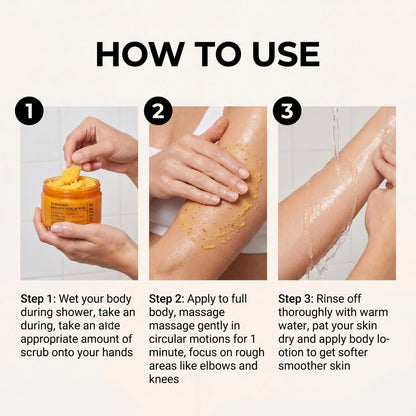 Vitamin E Turmeric Brightening Scrub Gentle Exfoliating Soft Moisturizing Smooth Glowing Restore Skin Hydration Body Treatment Skincare