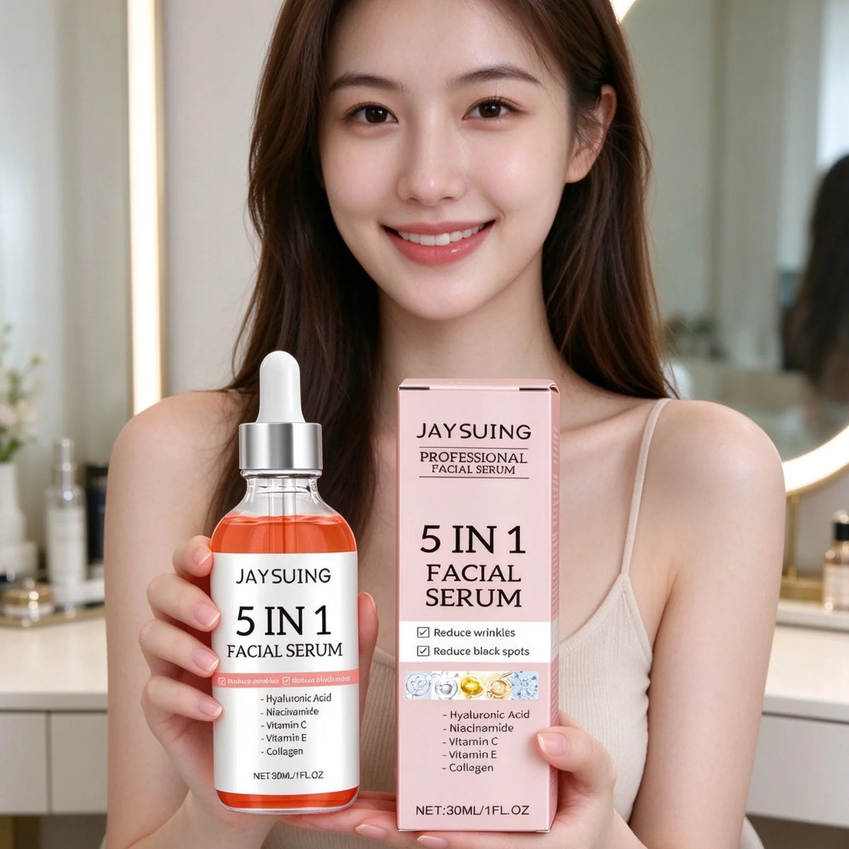 JAYSUING Facial Serum Deep Hydrating Skin Lifting Skin Improve Dullness Refining Pore Strengthen Barrier Anti Aging Face Serum