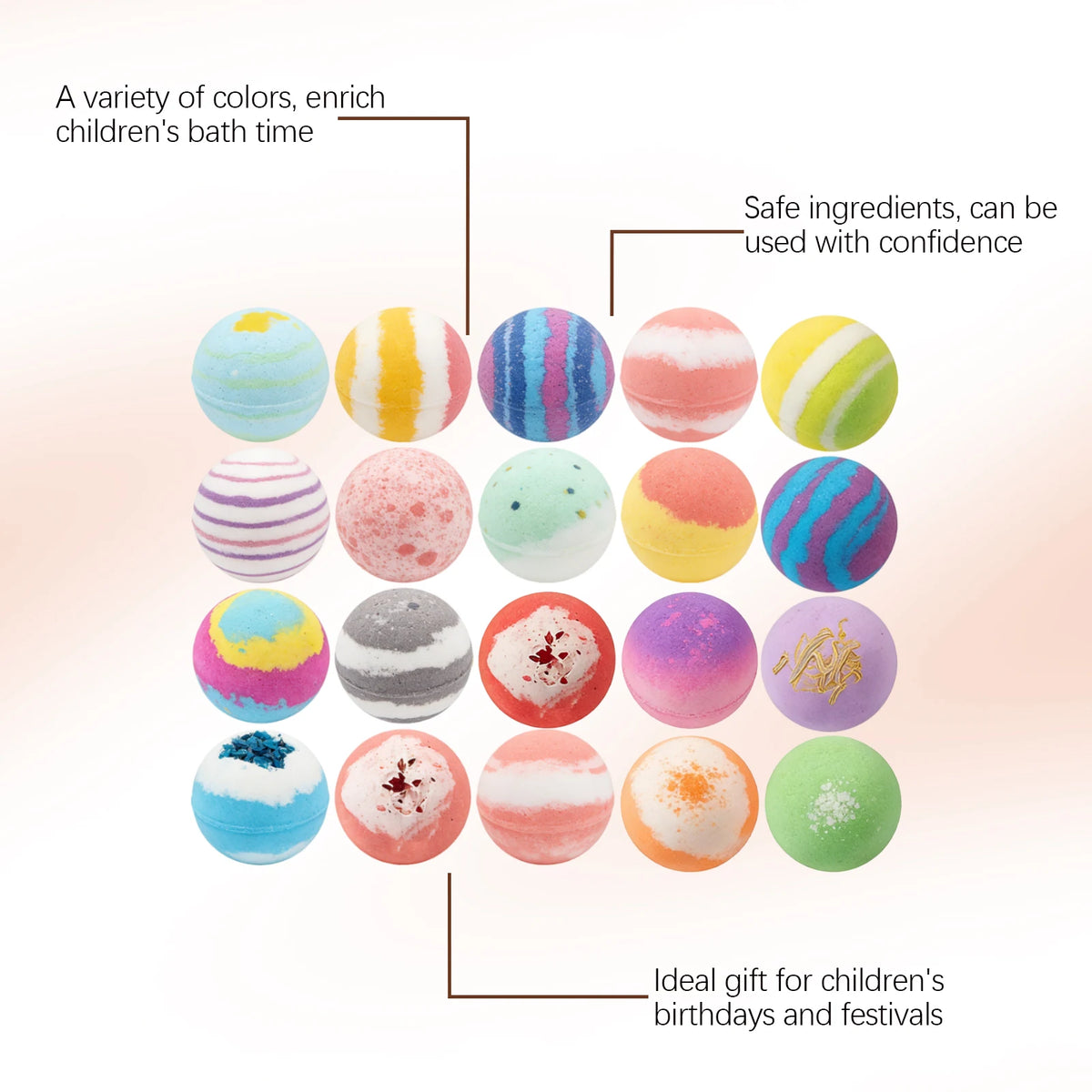 1 Set Cute Doll Bathing Salt Ball Set Moisturizing Improve Skin Texture Lasting Fresh Fragrance Relief Stress & Anxiety Colorful Bubble Bathing Ball Set