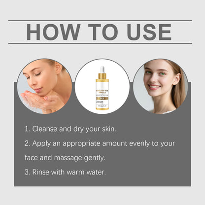Rice Brightening Serum Light Non Sticky Refine Pores Conditioning Cuticle Boost Radiance Non Irritating Rice Exfoliating Ampoule