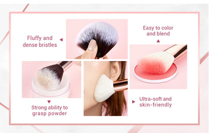 Jessup Makeup Brushes Set 10-25pcs Foundation Powder Eyeshadow Liner Brush Blending Highlighter Brocha Maquillaje RoseGold/Black