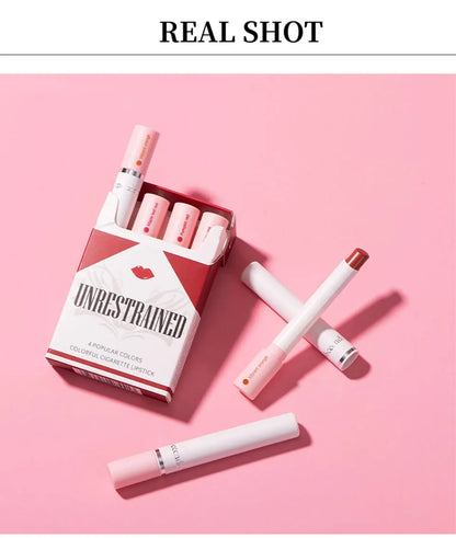 4 Pcs Cigarette Lipstick Set Matte Lip Gloss Long Lasting Waterproof Nude Lip Tint Lip Stick Tube Cosmetics Christmas Gift