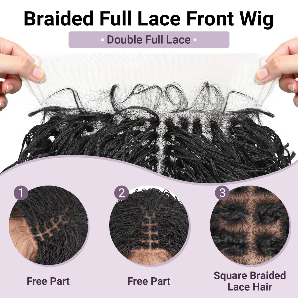 Double Full Lace Twist Box Braided Wigs for Black Women Short Curly Braided Bob Wig Synthetic Lace Front Wigs with Baby Hair