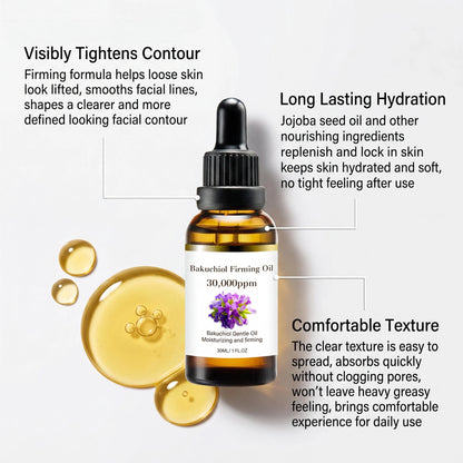 3% Bakuchiol Anti Aging Facial Oil Serum Hydrating Firming Lifting Moisturizing Smoothing Fade Fine Lines Reduce Wrinkles Skin Care