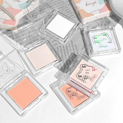Matte highlighter glitter eye shadow contour palette with pearlescent, luminous, and finely textured shimmer