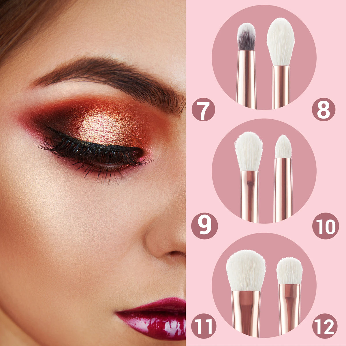 Jessup Makeup Brushes Set 10-25pcs Foundation Powder Eyeshadow Liner Brush Blending Highlighter Brocha Maquillaje RoseGold/Black