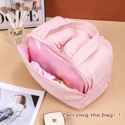 Multi-Compartment Quilted Simple and Stylish Solid Color Portable Travel Toiletry and Makeup Bag, Multifunctional Large Capacity Lightweight Soft Stain-Resistant Large Opening Toiletry Bag for Men and Women, with Dry and Wet