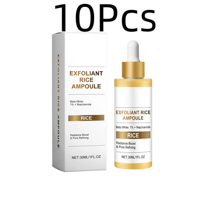 Rice Brightening Serum Light Non Sticky Refine Pores Conditioning Cuticle Boost Radiance Non Irritating Rice Exfoliating Ampoule