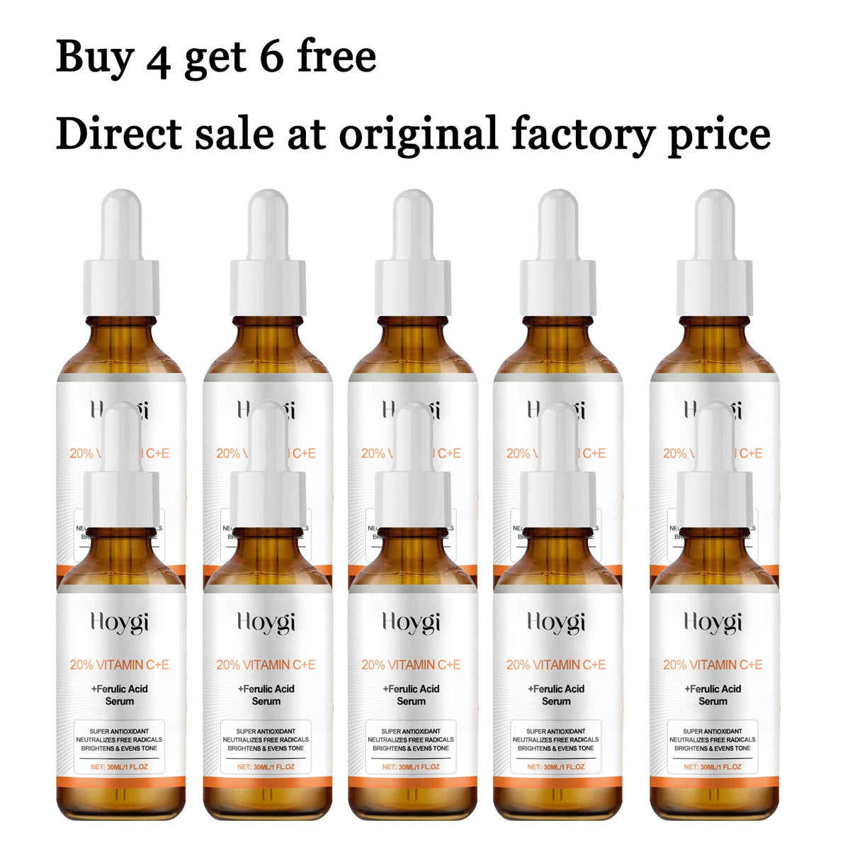 30ML Vitamin C+E Face Serum Deep Moisturizing Improve Skin Texture Enhance Smoothness Nourishing Pores Anti-oxidant Non-greasy Face Serum
