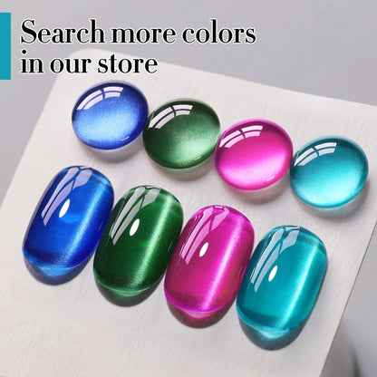 Elegant HL Reflective Cat Eye Gel Nail Polish Set A Magnetic Gel Polish That Delivers a Mesmerizing Cat Eye Effect, Easy So