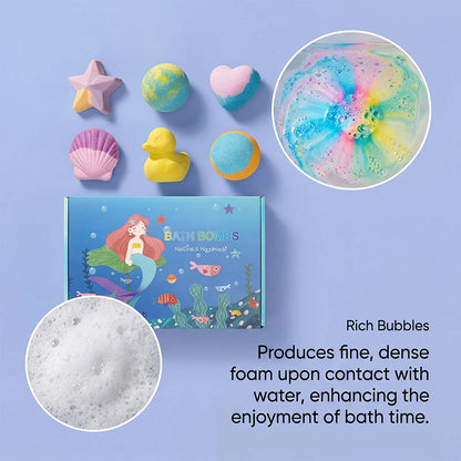 6pcs Bath Bubble Ball Kit Relaxing Spa Remove Dead Skin For Children Moisturizing Bath Bombs Accessories For Holiday Gift Set