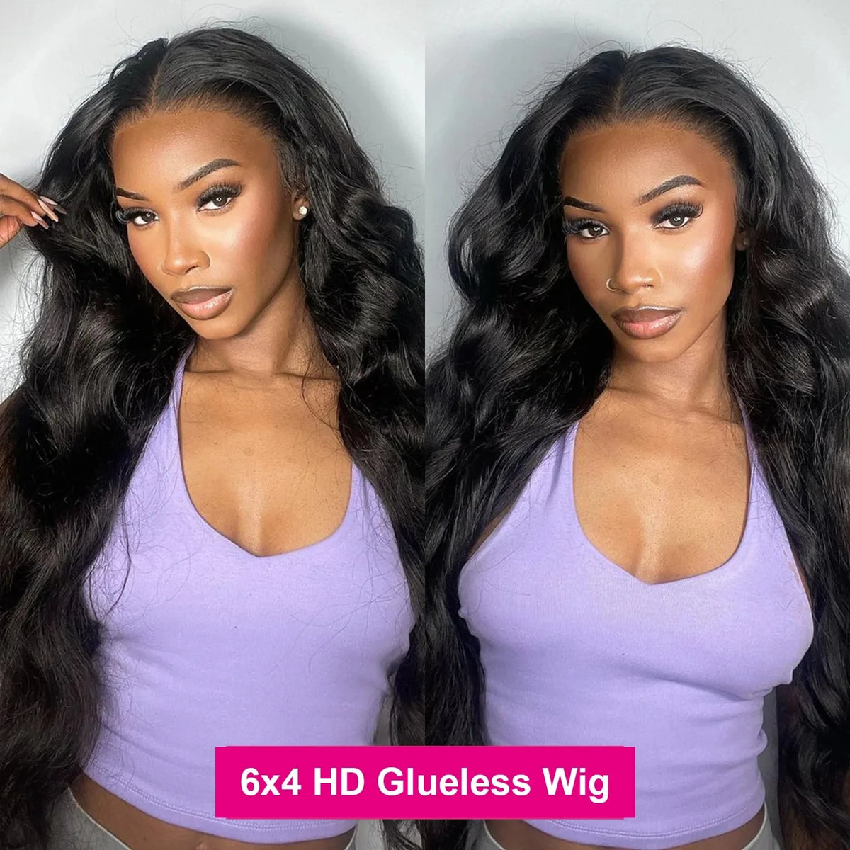 Wear And Go Glueless Human Hair Wigs Preplucked Brazilian Body Wave 13x6 HD Lace Frontal Human Hair Wigs For Women Ready To Wear