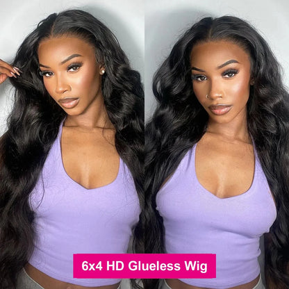 Wear And Go Glueless Human Hair Wigs Preplucked Brazilian Body Wave 13x6 HD Lace Frontal Human Hair Wigs For Women Ready To Wear