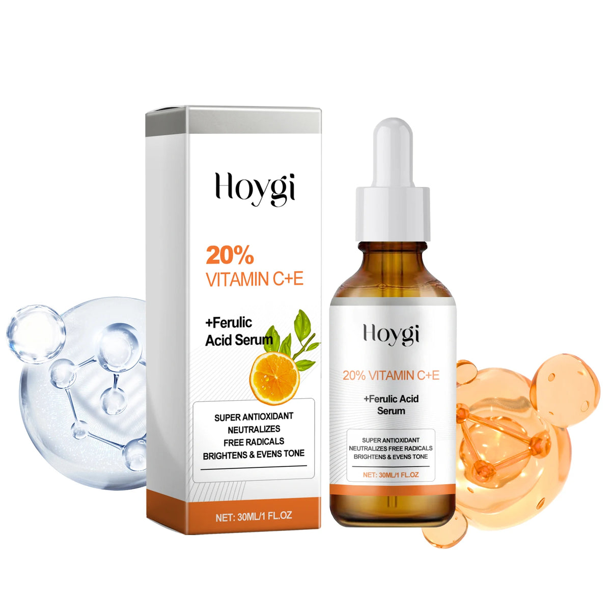 30ML Vitamin C+E Face Serum Deep Moisturizing Improve Skin Texture Enhance Smoothness Nourishing Pores Anti-oxidant Non-greasy Face Serum