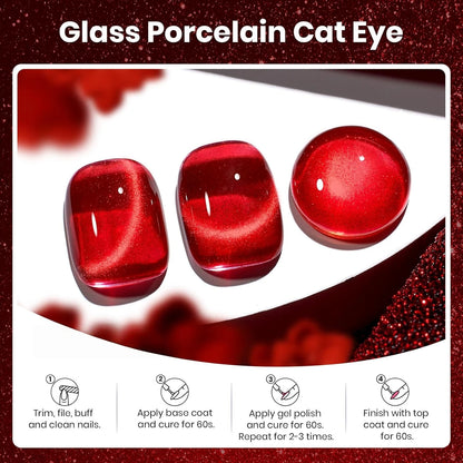 Elegant HL Reflective Cat Eye Gel Nail Polish Set A Magnetic Gel Polish That Delivers a Mesmerizing Cat Eye Effect, Easy So