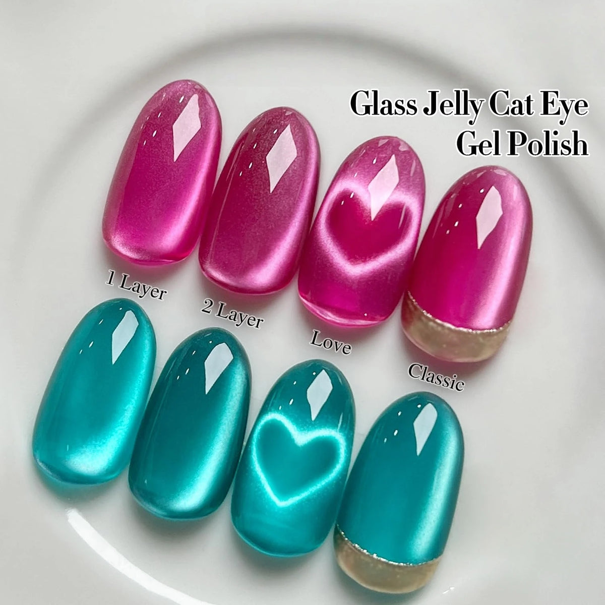 Elegant HL Reflective Cat Eye Gel Nail Polish Set A Magnetic Gel Polish That Delivers a Mesmerizing Cat Eye Effect, Easy So