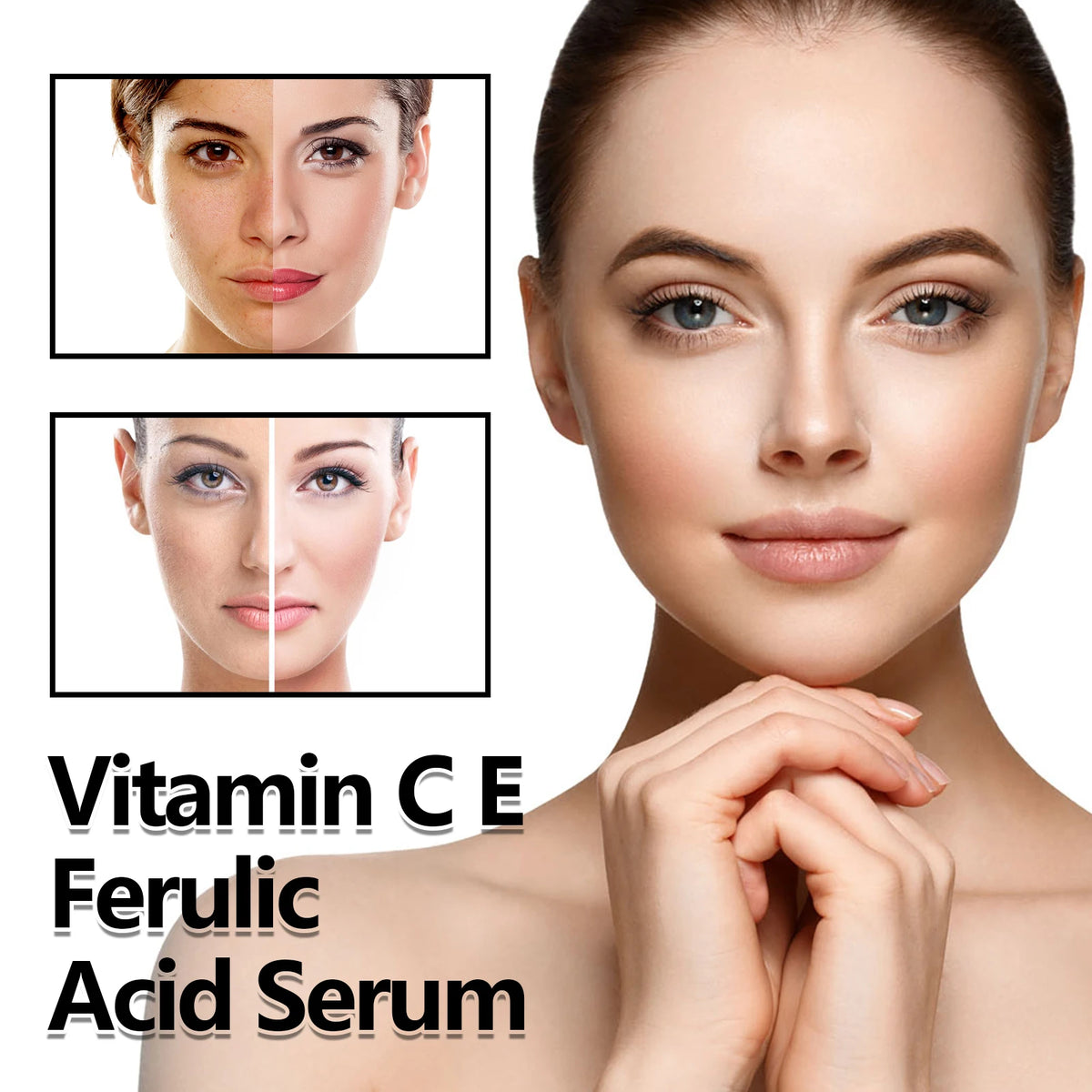 30ML Vitamin C+E Face Serum Deep Moisturizing Improve Skin Texture Enhance Smoothness Nourishing Pores Anti-oxidant Non-greasy Face Serum