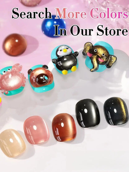 Elegant HL Reflective Cat Eye Gel Nail Polish Set A Magnetic Gel Polish That Delivers a Mesmerizing Cat Eye Effect, Easy So