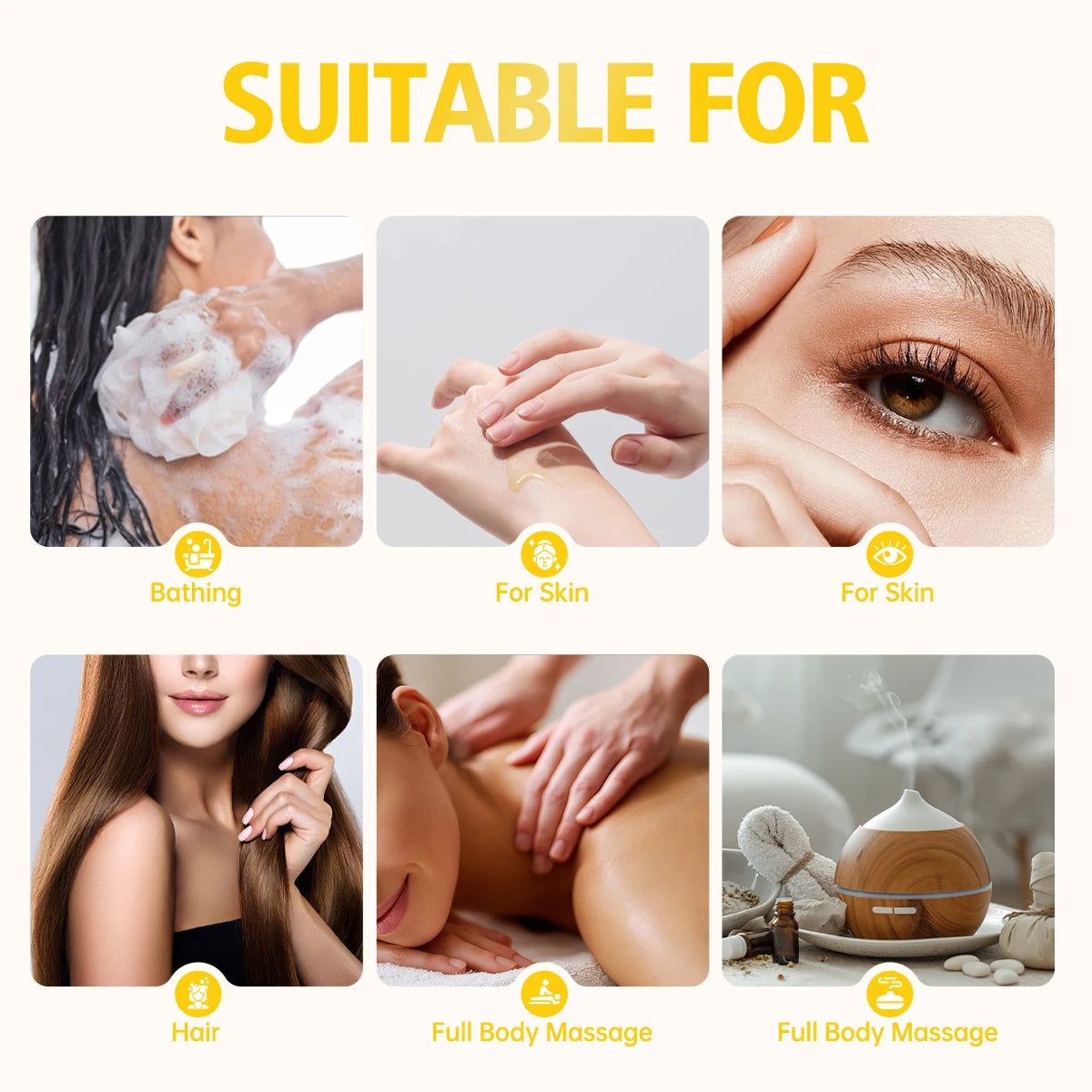 Narcissus essential oil is suitable for use in diffusers and humidifiers, and can also be used for body massage and hair care.