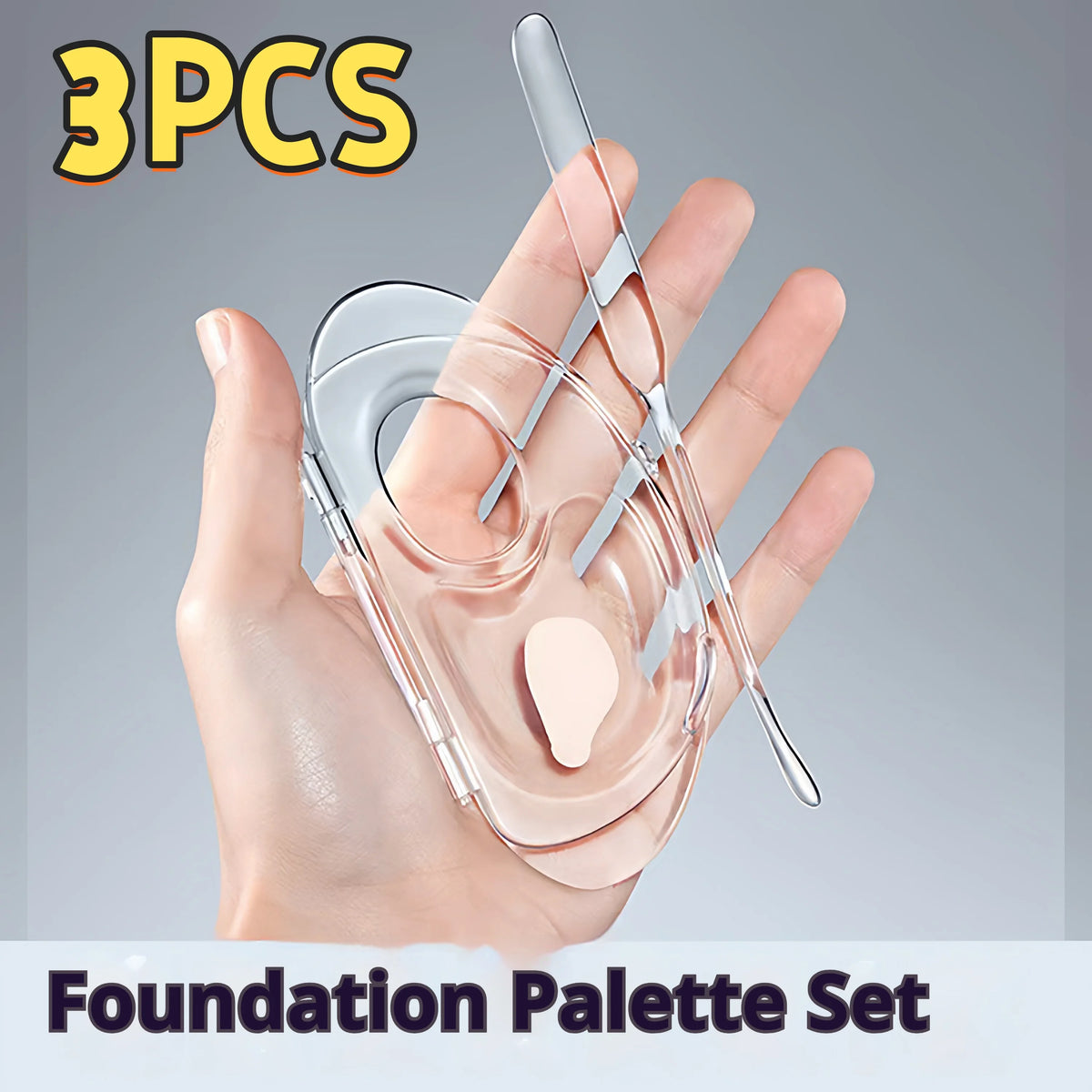 1-5PCS Foldable Acrylic Foundation Mixing Palette with Spatula Portable Cosmetic Blending Tray Storage Makeup Artist Beauty Tool
