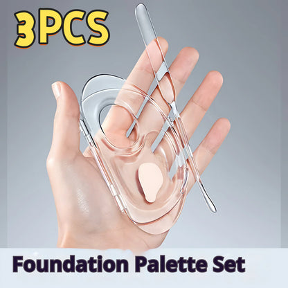 1-5PCS Foldable Acrylic Foundation Mixing Palette with Spatula Portable Cosmetic Blending Tray Storage Makeup Artist Beauty Tool