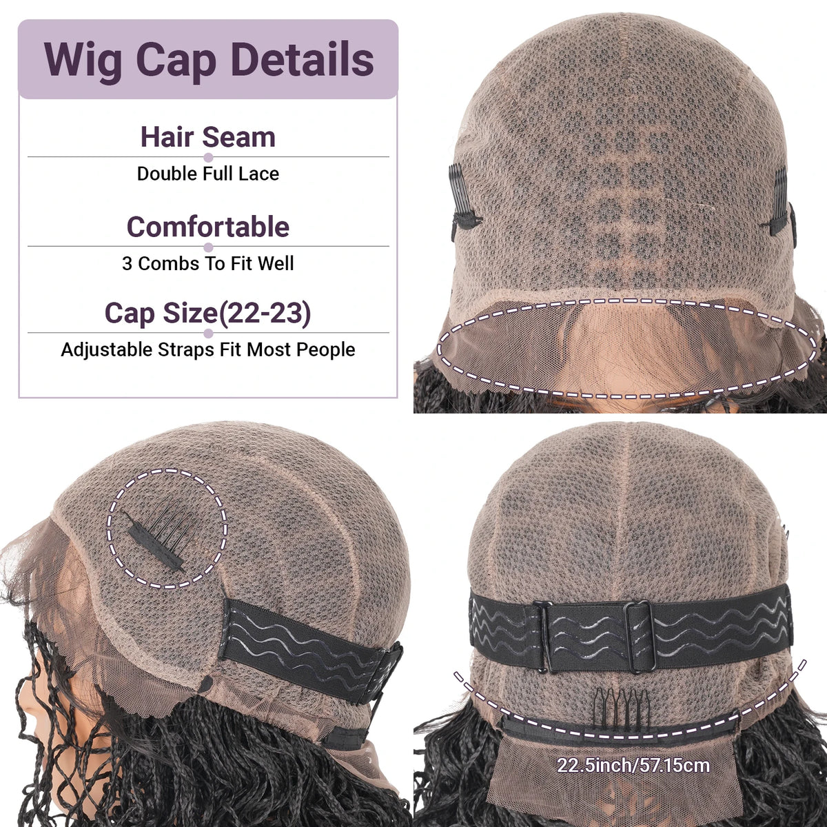 Double Full Lace Twist Box Braided Wigs for Black Women Short Curly Braided Bob Wig Synthetic Lace Front Wigs with Baby Hair