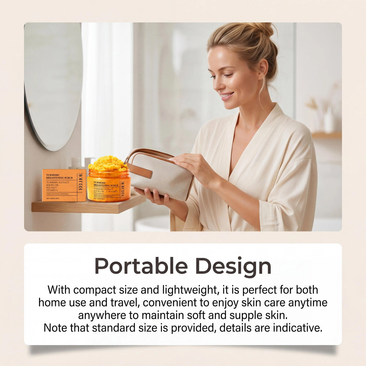 Vitamin E Turmeric Brightening Scrub Gentle Exfoliating Soft Moisturizing Smooth Glowing Restore Skin Hydration Body Treatment Skincare