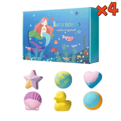 6pcs Bath Bubble Ball Kit Relaxing Spa Remove Dead Skin For Children Moisturizing Bath Bombs Accessories For Holiday Gift Set