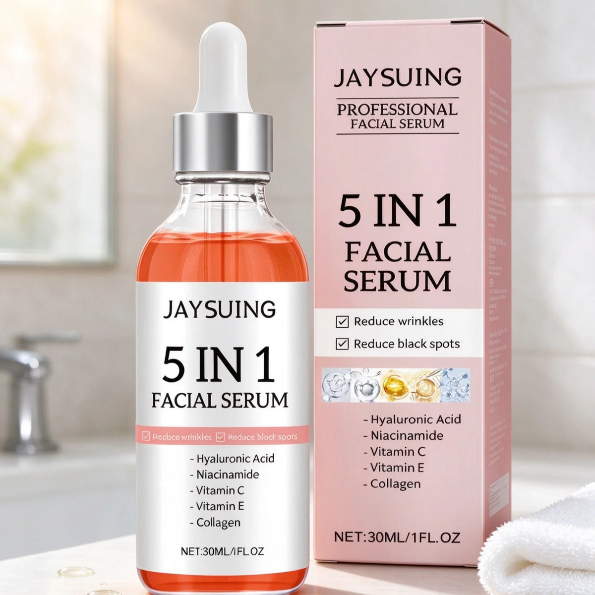 JAYSUING Facial Serum Deep Hydrating Skin Lifting Skin Improve Dullness Refining Pore Strengthen Barrier Anti Aging Face Serum