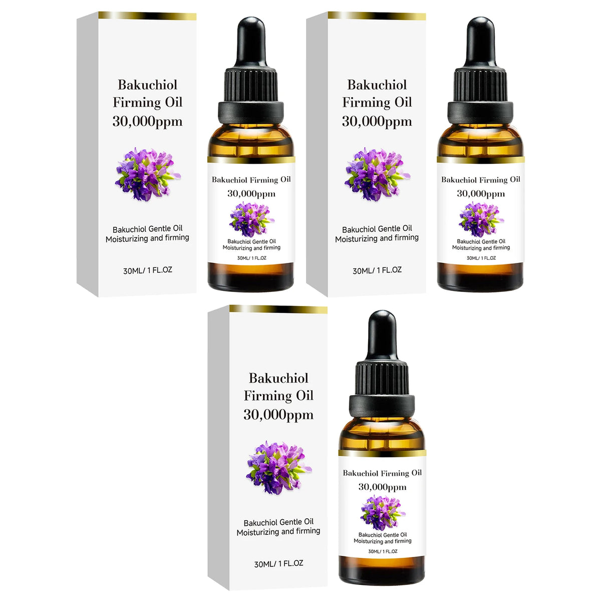 3% Bakuchiol Anti Aging Facial Oil Serum Hydrating Firming Lifting Moisturizing Smoothing Fade Fine Lines Reduce Wrinkles Skin Care