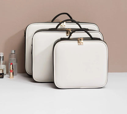 Waterproof PU Leather Cosmetic Bag Professional Large Capacity Storage Make Up Handbag Case Travel Toiletry Makeup Bag For Women