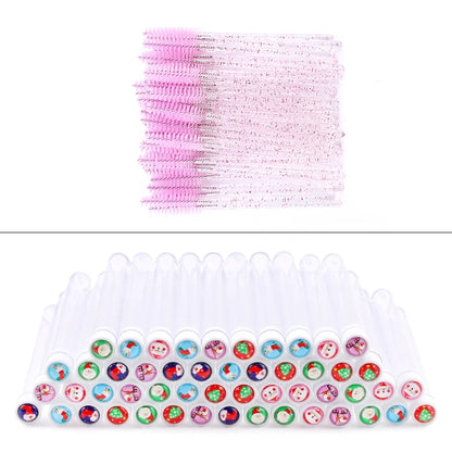 Christmas Drill Reusable Eyebrow Brush Tube Disposable Eyelash Eyebrow Brush Makeup Brushes Lash Accesories Replace Dust-proof