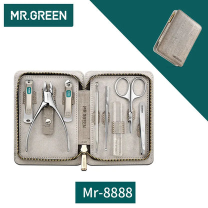 MR.GREEN Manicure Set Pedicure Sets Nail Clipper Stainless Steel Professional Nail Cutter Tools with Travel Case Kit