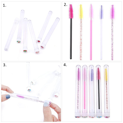 Christmas Drill Reusable Eyebrow Brush Tube Disposable Eyelash Eyebrow Brush Makeup Brushes Lash Accesories Replace Dust-proof