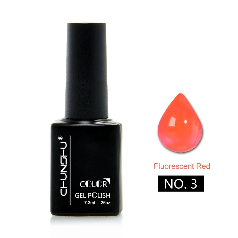 CHUNSHU 7.3ml Glass Gel Nail Polish Crystal Glaze Enamel Lacquer Varnish Soak Off Nails Art Manicure Design Translucent 18Colors