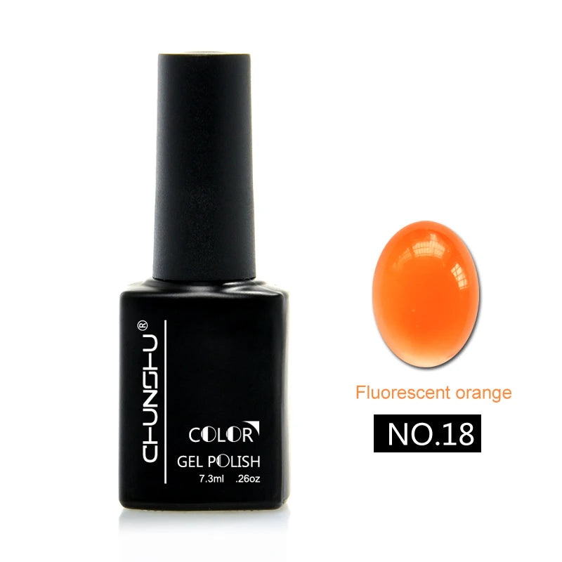 CHUNSHU 7.3ml Glass Gel Nail Polish Crystal Glaze Enamel Lacquer Varnish Soak Off Nails Art Manicure Design Translucent 18Colors