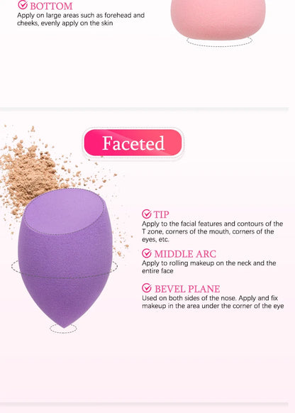 Makeup Foundation Non-latex Sponge Sponge Beauty Egg Dry Water Becomes Bigger Oblique Does Not Eat Powder Puff Make-up Tools
