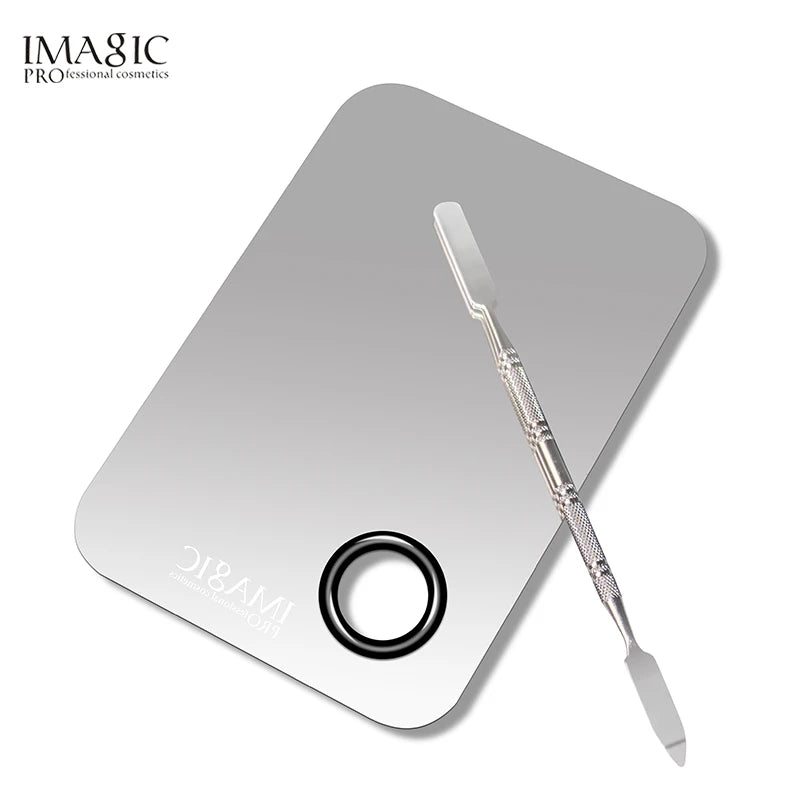 IMAGIC Professional Makeup Palette Tray Mixed Paint Stainless Steel Oil Paint Palette Watercolor Oil Painting Art Makeup Tools