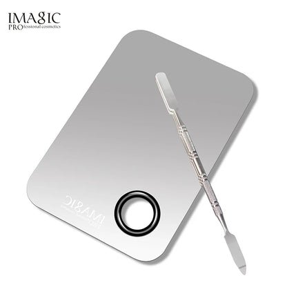 IMAGIC Professional Makeup Palette Tray Mixed Paint Stainless Steel Oil Paint Palette Watercolor Oil Painting Art Makeup Tools